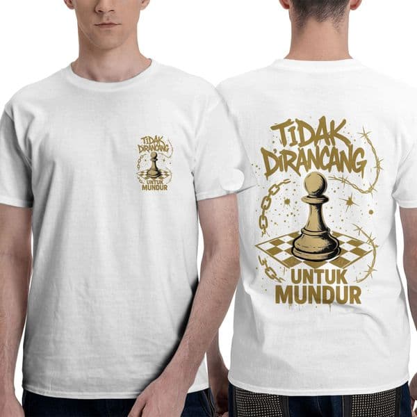 Not Designed to Back Down Print T Shirt Breathable Cotton Black Streetwear Tee Retro Chess Art Casual Daily Wear Top