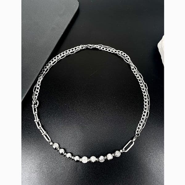 Chain For Man woman necklace New Chinese Style Glass Necklace With Minimalist Design, Cracked Bead Collarbone Chain, Ins Light Luxury Beaded Choker Crystal
