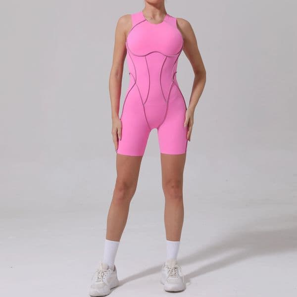 Yoga Jumpsuit Summer Short Sleeveless Sports Wear Gym Fitness Sports Bodysuit Women Dance Running Workout Clothes Yoga Jumpsuit 260508