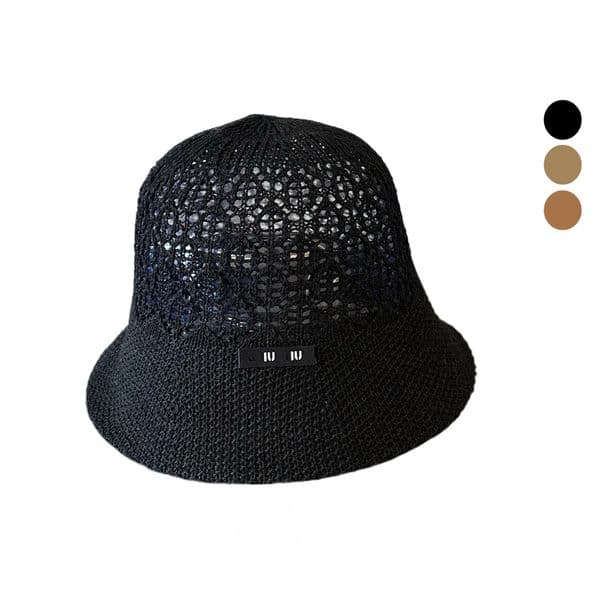 Women's Hollow Out Knit Bucket Hat Breathable Mesh Sun Hat Summer Crochet Fisherman Cap Casual UV Protection Wide Brim Hat for Daily Travel