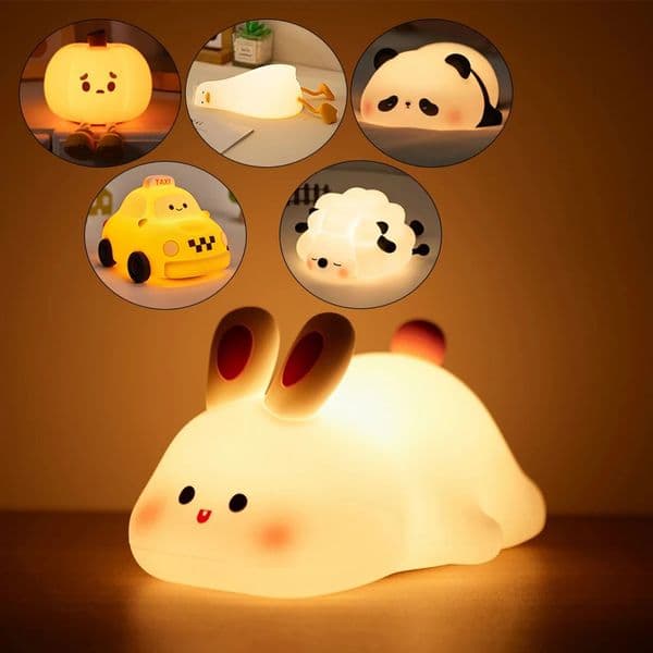 Animal Led Night Light Rechargeable Dimmable Silicone Table Lamp Childrens Night Light for Nursery Bedroom Cute Birthday Gift 260508