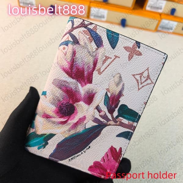 luxury passport cover designer passport holder Card holder fashion passport card package Business checkbook ID leather Takashi Murakami wallet originalbox