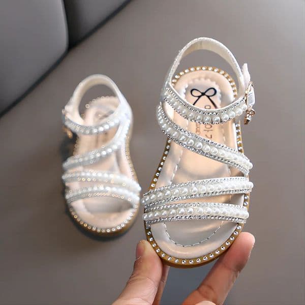 Girl Sandals Summer Fashion Kids Baby Girls Bling Rhinestone Princess Single Sandals For Little Big Girls Shoes 260508