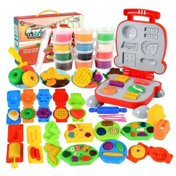 Multicolor Clay Molds Toys Set Plastic DIY Accessories Simulation Kitchen Toys Burger Machine Ice Machine S260508