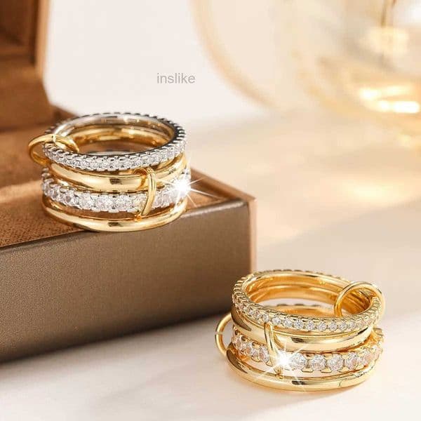 gold Jewelry rings luxury ring women with Diamond Ring Gothic Unisex rings overlapping designer jewelry gifts carefully crafted