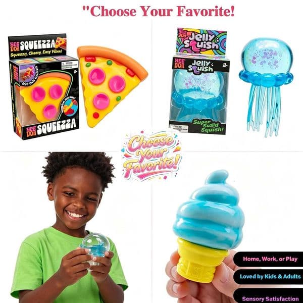 Sensory Stress Ball Variety - Nice Cube JellySquish Nice Cream - Super Soft Slow-Rise Fidget Squishy Toy for All Ages 1pc L260511