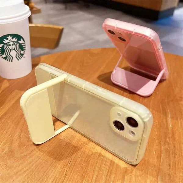 Luxury Holder Stand Bracket Case For iPhone 15 11 14 12 13 16 Pro Max X XR XS Max 14 15 6 6S 7 8 Plus SE 2020 Clear Soft CoverJ260511