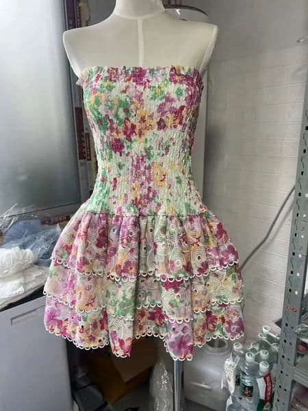 Summer Holiday Sexy Mini Layered Ruffles Cake Dresses Women Halter Clothing y Stretchy Short Vestidos Party Prom Robe 260509