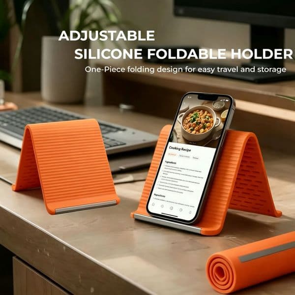 Silicone Foldable Phone Holder Desktop Bracket Portable Adjustable Bendable Support Holder Phone Mounts silicon Holders Universal Foldable Desk Holder Stands