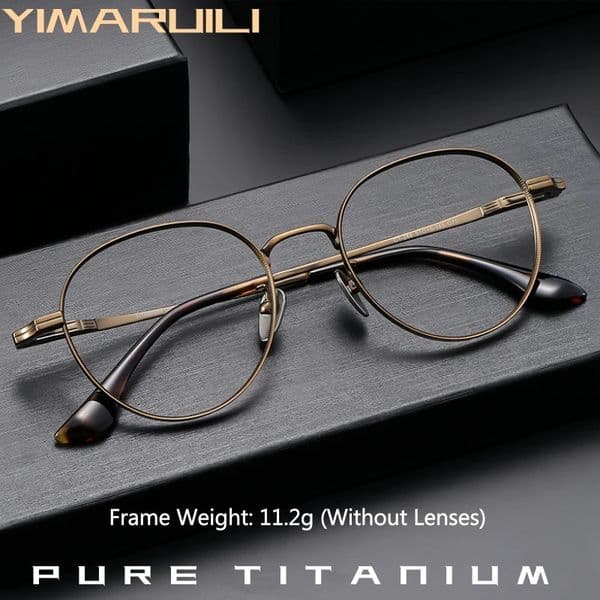 YIMARUILI y Pure Men and Women Eyeglasses Frame Retro Round Big Wide-rimmed Optical Prescription Glasses CT-266 260509