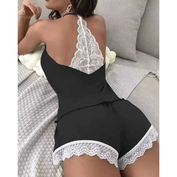 Cross-border European and American style womens pajamas sleeveless camisole shorts set milk silk home wearJ260511