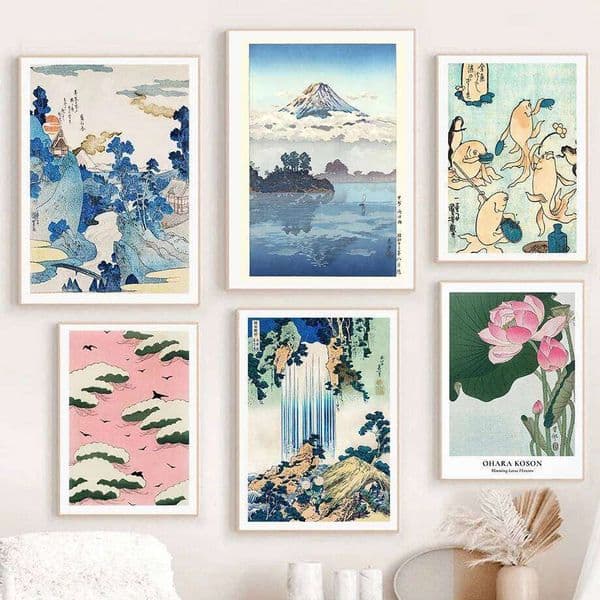 Hokusai Ohara Koson Japanese Art Vintage Guest Room Bar Cafe Home Decoration Print Wall Poster Pictures 26Y0511
