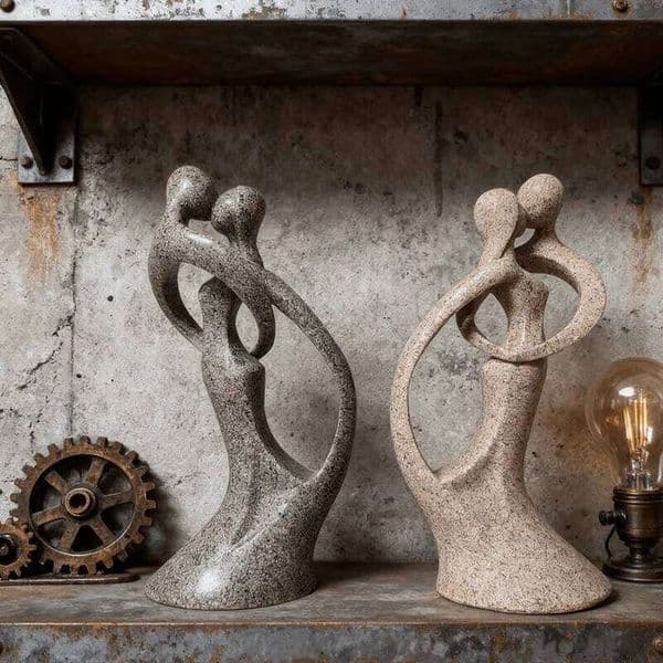 1PCHug and Kiss Couple Abstract Art Resin Statue Ornament, Modern Home Decor Artwork, Office desk surface panel, Living Room 26W05011