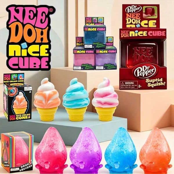 Dr Pepper x NeeDoh Nice Cube Squishy Toy Stress Relief ToySoft Squeeze for Kids AdultsAnxiety Relief Sensory Toy X260511