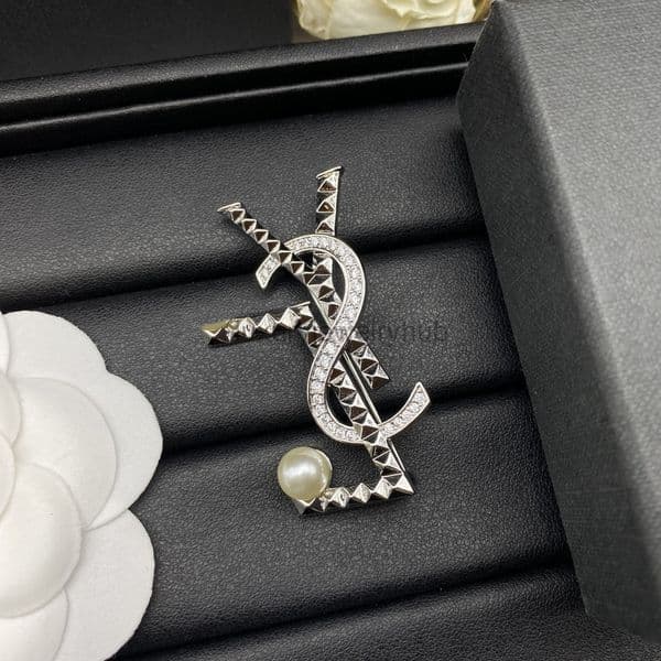 designer brooch yslly Brooch Womens Full-Diamond Pearl Fashion Brooch N4AE