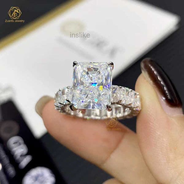VVS Gold 14K Solid Moissanite Luxury Rings High Quality Fine Jewelry for Womens Engagement Passes Diamond Tester