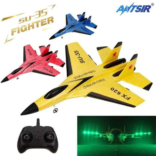 SU35 RC Plane FX620 FX820 2.4G Remote Control Flying Model Glider Airplane With LED Lights Aircraft Foam Toys For Children Gifts 26Y0507