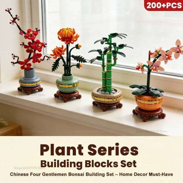 Bouquet Blossom Building Blocks Set Creative DIY Flower Toys Kids Adults Perfect for Holiday Party Decorations and Gifts W260511