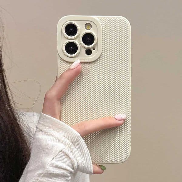 Fine hole woven pattern silicon phone case for iPhone 16 15 14 13 12 11 Pro X XR XS Max fl camera shockproof soft bumper coverJ260511