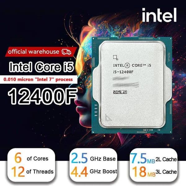Intel Core i5-12400F New i5 12400F 25 GHz 10NM L318M 65W LGA 1700