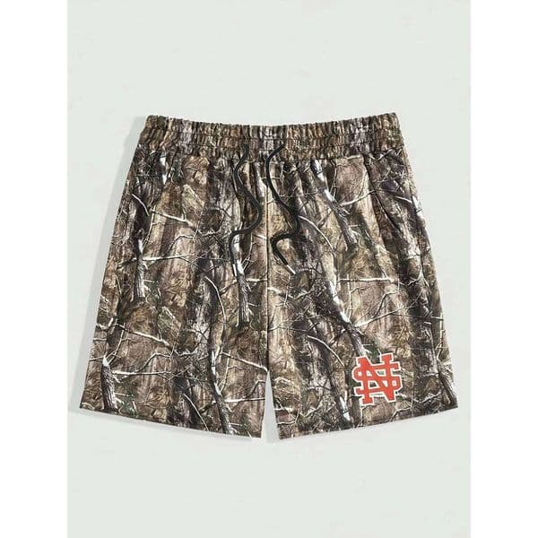 2026 New Arrival Tree Camo Mesh 3D Print, Streetwear Athletic Shorts for Men Y2K Oversized Casual Quick Drying Pants 26Y0511