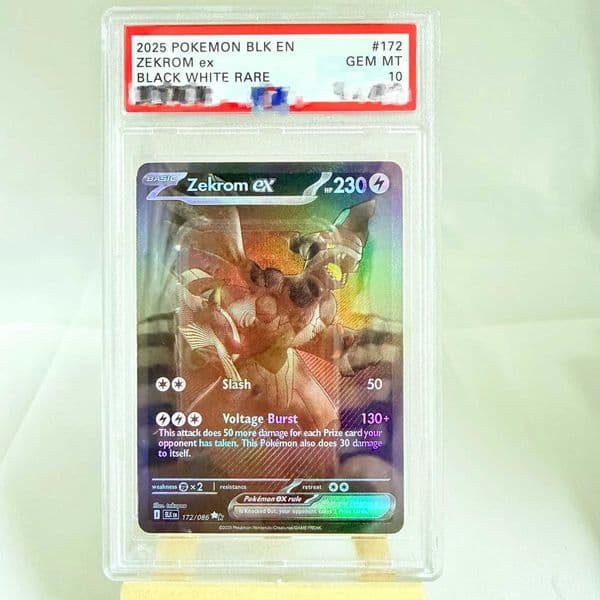 DIY PTCG Rating Card 2025 BLK EN ZEKROM Ex BLACK WHITE RARE 172/086 Collection Card Copy10Points Rating Card Anime Game Gift Toy L260511OCPT