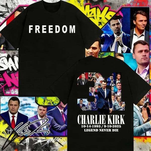 2025 Summer Justice for Charlie Kirk Legend Never Dies Freedom Speech Protest T Shirts Men Women Casual High Quality T-shirt Y2k