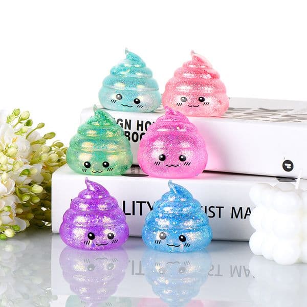 Novelty Prank Poop Maltose Gold Powder Squishy Elastic Fidget Toy Funny Stress Relief Decompression Toy for Kids Adults By SEA Z260521
