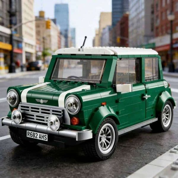1077 Pieces of new green car MK VII 10242 RV van building block model birthday Christmas gift J260511