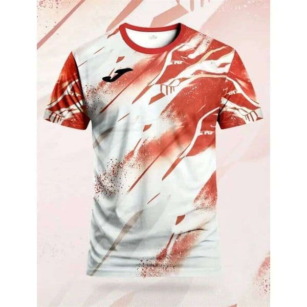 JOMA Men's Quick-Dry Simple Fitness Sports Fashion Short Sleeve Printed3DPrint Loose Breathable Round Neck Shirt T-Shirt