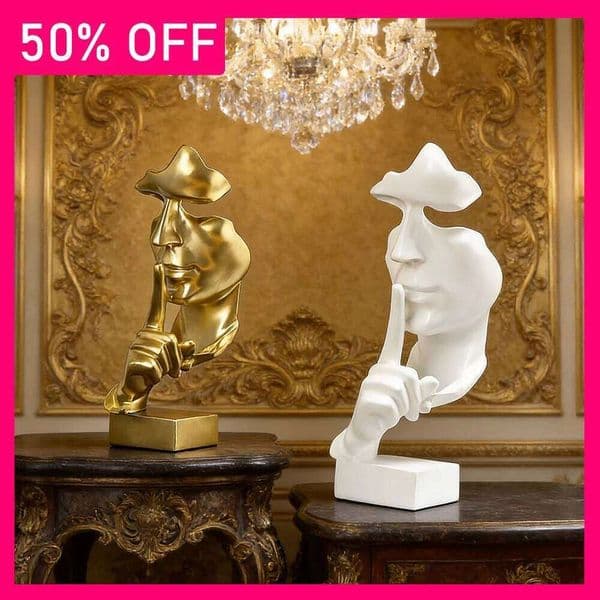 Classic Minimalist Figure Sculpture European Style Silence Gold Abstract Resin Crafts Desktop Creative Gifts Ornaments 26W05011