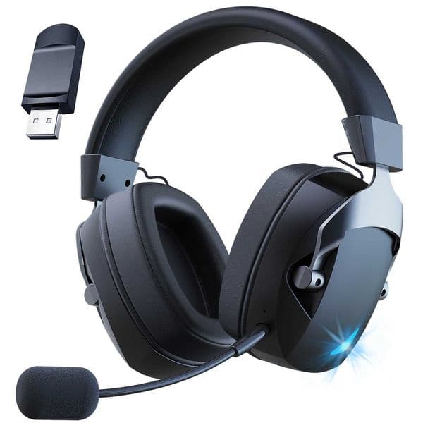 Gaming Headset with Detachable Noise Cancelling Microphone24G Bluetooth-USB-35mm Wired Jack 3 Modes for Multi-device S260509