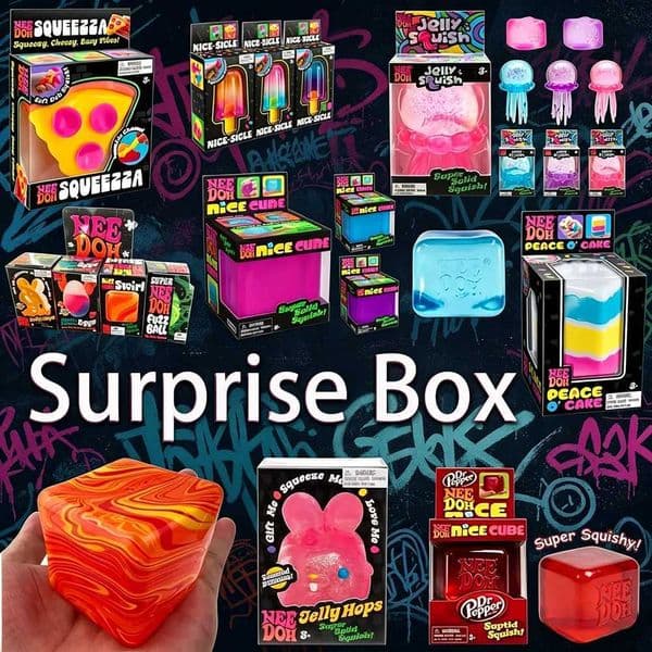 Nee Doh Surprise Box Squishy Toys - 6 Styles Soft Squeeze Fidget Toys for Stress Relief Party Favors Easter Gifts for Kids Ad X260511