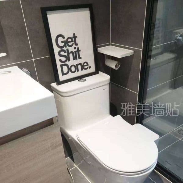 Simple Ins Nordic Get Shit Done Quotes Black White Wall Art Prints Canvas Painting Poster Pictures For Bathroom Room Decoration 26Y0511
