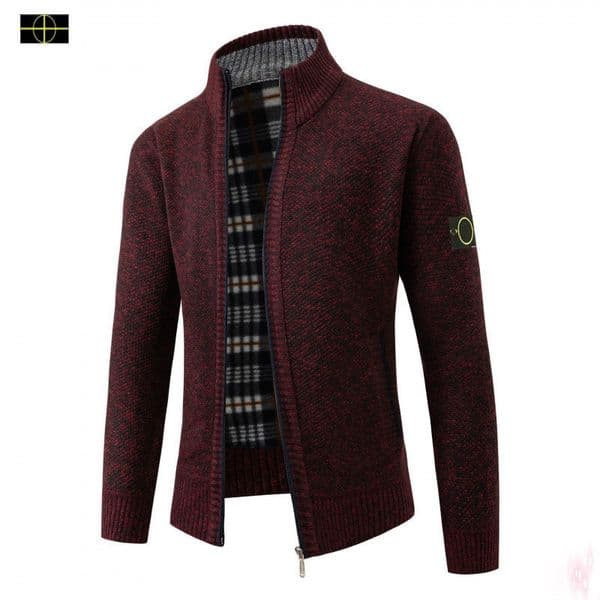 New designer men's clothing, stones men's knitted sweater jacket, spring and autumn casual jacket, islands men's thick sweater jacket, top jacket -15