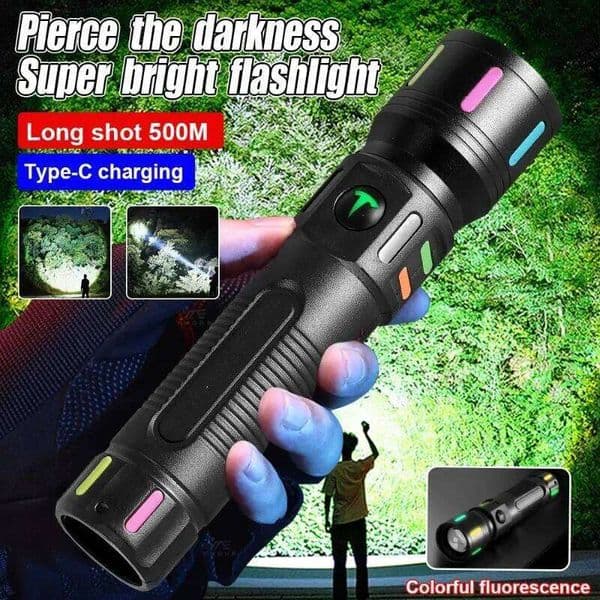 Ultra Bright White Laser LED Flashlight Zoomable Rechargeable Waterproof Outdoor Hiking Emergency Fishing Camping Lamp S260509