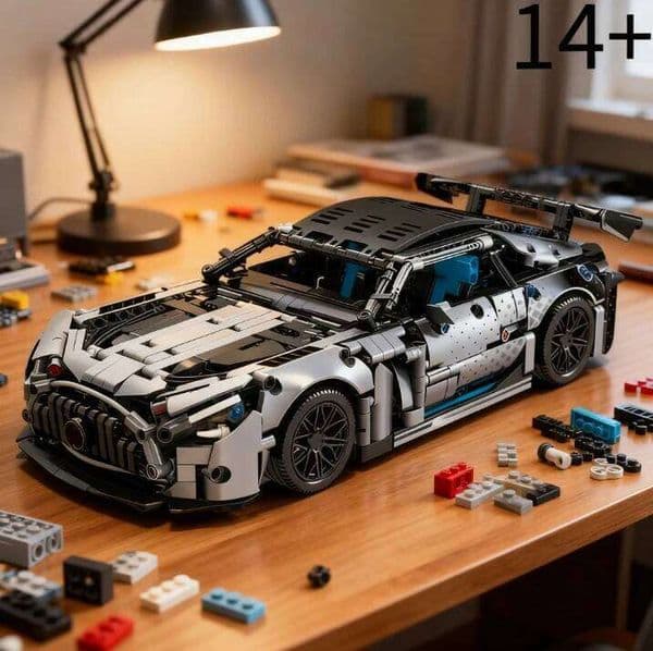 High Quality 1300+Pcs Sports Building Blocks 1:14 DIY Car Toy Assembly Model Ornament Birthday Christmas Gift for Boys W260511