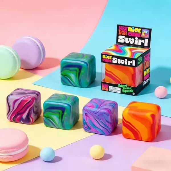 Schylling NeeDoh Nice Cube Sensory Squeeze Toy with Super Solid Squish Stress Relief Anxiety Sensory Tool Decorative Gifts X260511