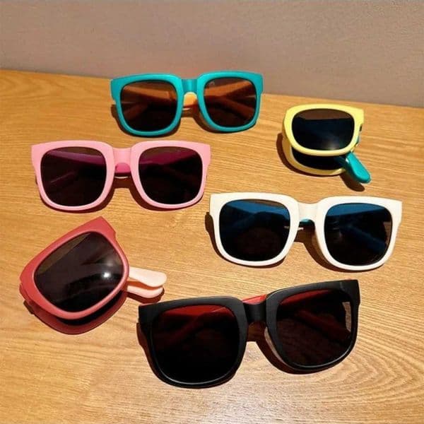 Candy Color Sunglasses for Kids Folding Large Frame Sunglasses Childrens Folding GlassesJ260511