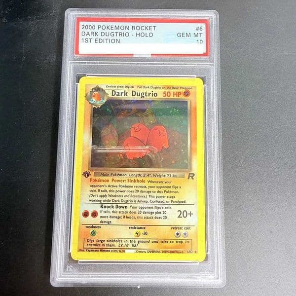 DIY PTCG Rating Card 2000 ROCKET DARK DUGTRIO - HOLO 6/82 Collection Card Copy 10Points Rating Card Anime Game Gift Toy L260511NEHU