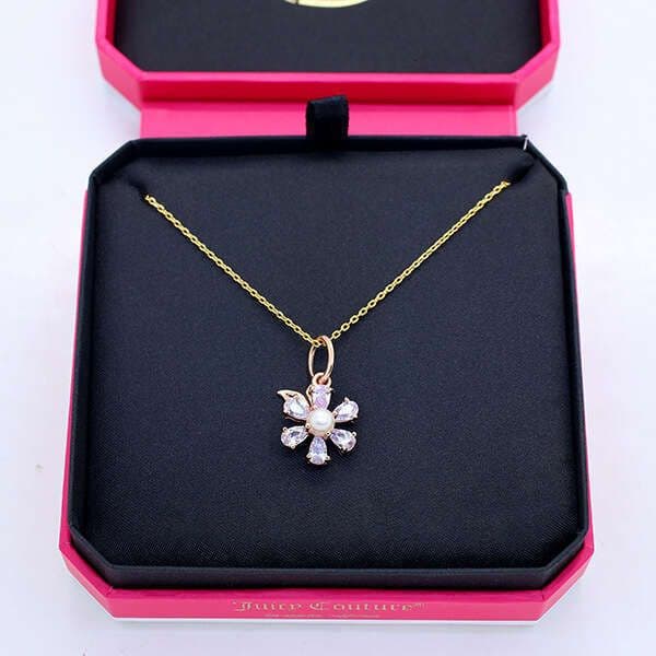 Juicy boshuolin juicy diamond-studded crystal flower pendant necklace, simple stylish, with an elegant and natural vibe, ins-style collarbone chain Couture Jewelry