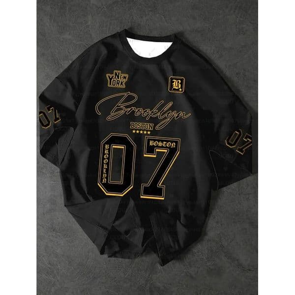 Mens sports shirt Brooklyn 07 short-sleeved printed T-shirt Summer graphic T-shirt plate-size womens sports T-shirt top 260507