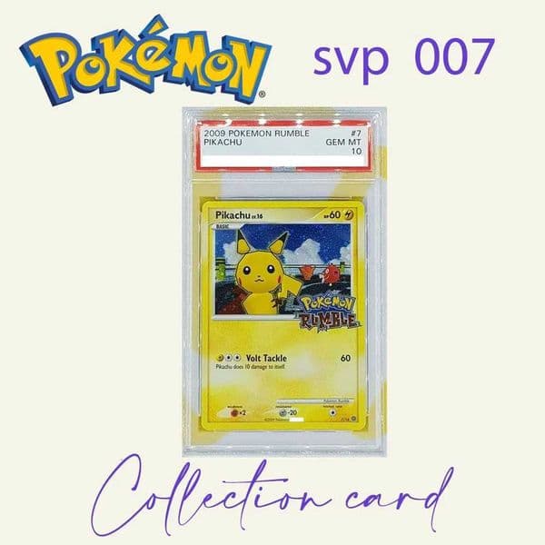 PTCG Rating Card 2009 RUMBLE PIKACHU 7/16 Collection Card Copy DIY 10Points Rating Card Anime Game Gift Toy L260511U1KS