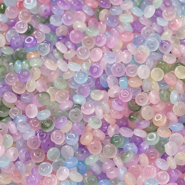 100pcslot 2x4mm Ice Seed Gradient Glass Beads Round Colorful Uniform Rice Shape for DIY Handmade Jewelry Bracelet Making 260509