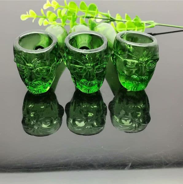 Glass Pipes Smoking Hand-blown Beautifully Handcrafted Smoking Pipe Green Ghost Face Pipe