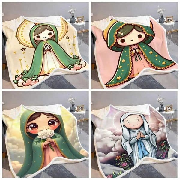 Cute Our Lady Throw Lightweight Soft Flannel Throw Blanket Summer Cooling AC Nap Blanket for Sofa Couch Bed Travel C260511