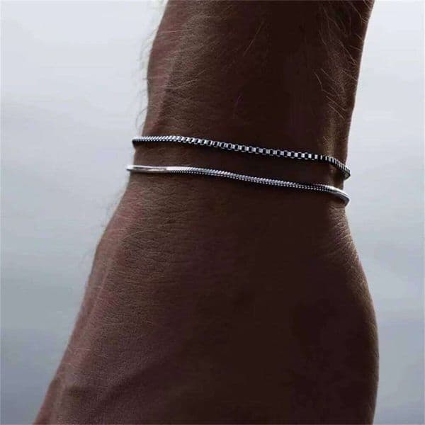 Stainless Steel Snake Bone Chain Retro 18.5cm Gold Color Bracelet For Women Hip Hop Jewelry Men Fashion Accessories 26L0511