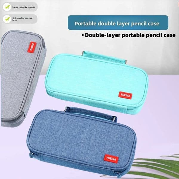Selling Large Capacity Double-layer Pencil Case Stationery Storage Box Simple and Portable Pencil Case for Students 260511