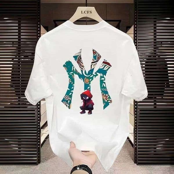 2026 American New Cotton Heavy Summer Short Sleeve Loose Dopamine Men's Fashion Brand T-shirt Ins Print All Match Round Neck 26Y0511