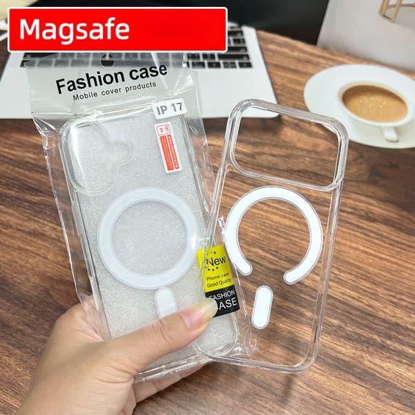 Suitable For Iphone 17 Apple 16 Pro Max Shockproof Magsafe Transparent 13/14 Magnetic Phone Case